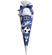 Bastel-Schultüte Soccer blau 3D 68cm 6-eckig 658027