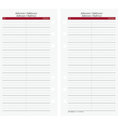 Ersatzeinlage Timing 2 Adressen 9,3x 17,2cm
