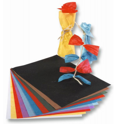 Strohseide - 47 x 64 cm, farbig sortiert