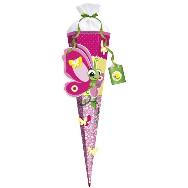 4028279800684 - Bastel-Schultüte Schmetterling Lilly 3D 80cm 6-eckig 651009 4028279800684 Roth