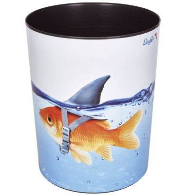 Papierkorb 26660, 13 Liter, rund, Motiv: Goldhai
