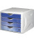 Schubladenbox the chameleon Cool Water H61296-34 weiß/blau 4 Schubladen geschlossen