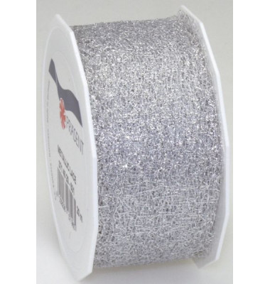 Geschenkband Metallic Lace 371 4020-631, 40mm x 20m, silber metallic