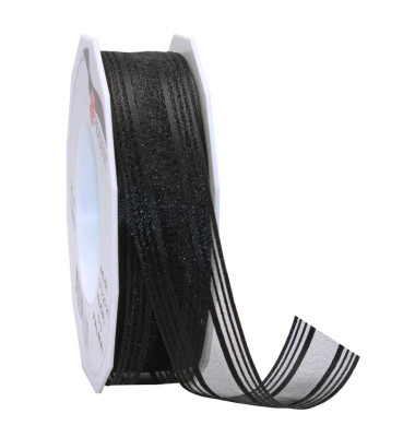 Geschenkband 373 2520-613, ohne, 25mm x 20m, schwarz