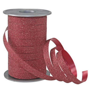 Geschenkband POLY GLITTER 185 09-609, Glitter, 10mm x 100m, rot