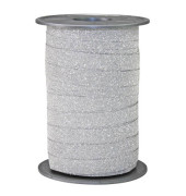Geschenkband POLY GLITTER 185 09-631, Glitter, 10mm x 100m, silber