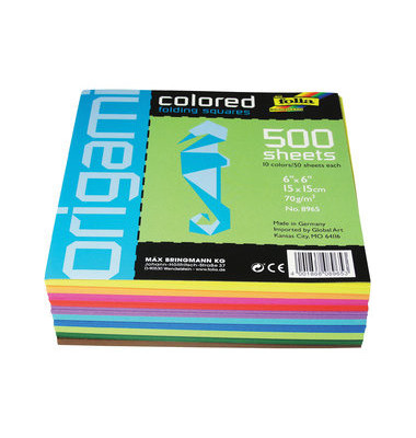 Origami-Faltblätter 15x15cm 70g farbig sortiert 500 Blatt 8965
