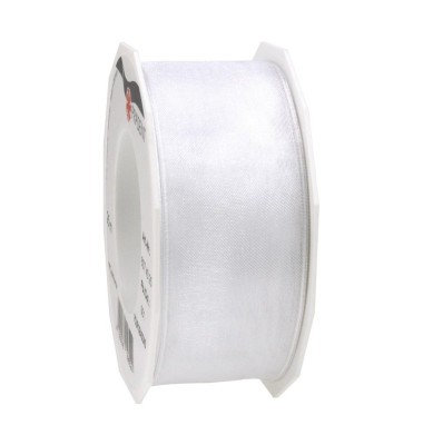 Geschenkband Four Seasons 6074025001, ohne, 40mm x 25m, wei&szlig;