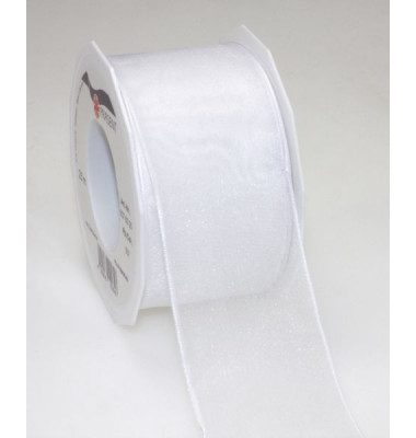 Geschenkband Four Seasons 6076025001, ohne, 60mm x 25m, wei&szlig;