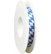 Geschenkband 847215870025, Bayernraute, 15mm x 25m, weiß/blau rautiert