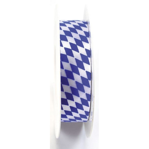GOLDINA Geschenkband 847225870025, Bayernraute, 25mm x 25m, weiß/blau rautiert 4008953039814 GOLDINA 25 Meter