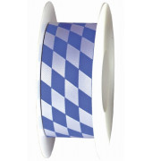 Geschenkband 847240870025, Bayernraute, 40mm x 25m, weiß/blau rautiert
