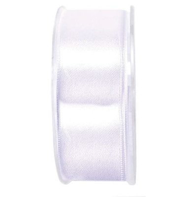 Geschenkband Doppelsatinband 40mm x 25m weiß