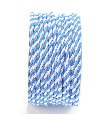 Kordel 474300301.0025, 3mm x 25m, weiß/blau Kordel 474300301.0025, 3mm x 25m, weiß/blau