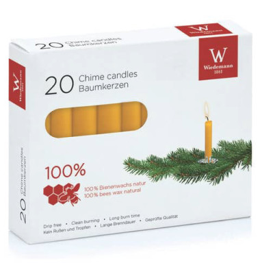 Christbaumkerzen 112007.002 ohne natur 105x12,5mm (Hx&Oslash;) ca. 1,5 Stunden Brenndauer
