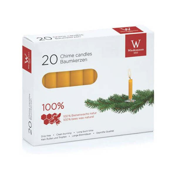 Wiedemann Christbaumkerzen 112007.002 natur 105x12,5mm (HxØ) ca. 1,5 Stunden Brenndauer 4009406016376 Wiedemann 20 Stück