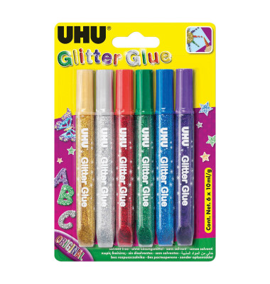 Klebstoff 39040 Glitter sortiert 6x10ml Tuben Klebstoff 39040 Glitter sortiert 6x10ml Tuben