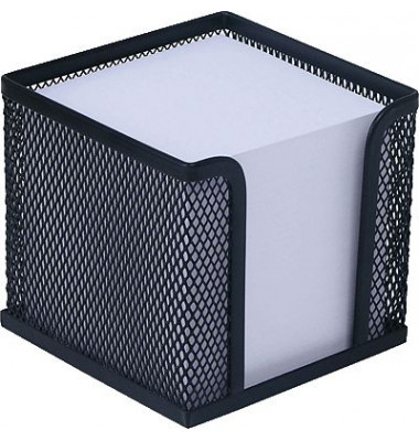 Zettelbox 65701, Office, 92x92mm, inkl. 900 Notizzettel, schwarz, Metall, Verwendung f&uuml;r Papiergr&ouml;&szlig;en: 92 x 92 mm, 700 Blatt