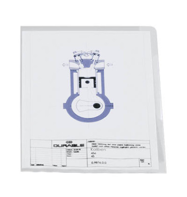 Sichthüllen Standard 233719, A4, transluzent genarbt, oben & rechts offen, 