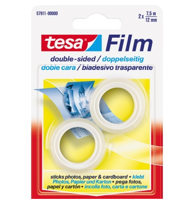 Klebeband doppelseitig 57911-00000, 12mm x 7,5m, transparent