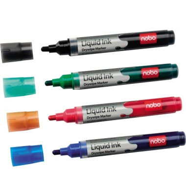 Boardmarker-Set 1902408, Etui, 4-farbig sortiert, 3mm Rundspitze