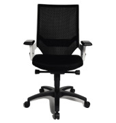 Bürostuhl Autosyncron-1, schwarz/weiß, mit Armlehnen, bis 110kg