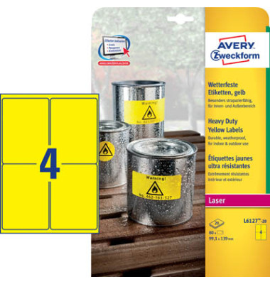 Typenschild Etiketten L6127-20 gelb 99,1 x 39mm Folie stapazierfähig wetterfest Typenschild Etiketten L6127-20 gelb 99,1 x 39mm Folie stapazierfähig wetterfest