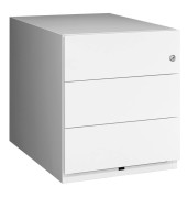 Rollcontainer Note NWA59M7SSS696 Metall weiß, 3 normale Schubladen, abschließbar