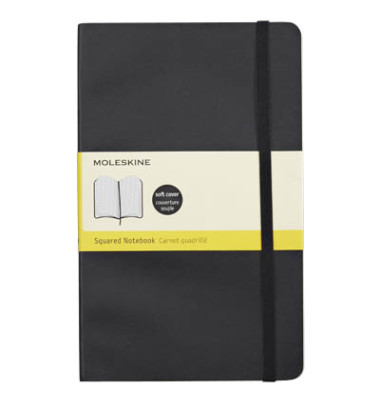 Notizbuch 707186, Classic Collection flexibler Einband, schwarz,  A5, kariert, 70g, 96 Blatt / 192 Seiten