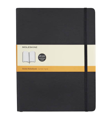 Notizbuch 707223, Classic Collection flexibler Einband, schwarz, A4, liniert, 70g, 96 Blatt / 192 Seiten