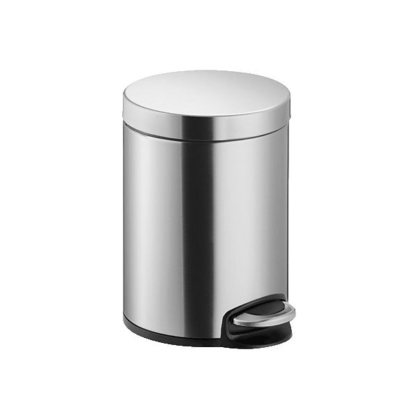 4012086104820 - helit Treteimer the silent 5 Liter Mit herausnehmbarem Innenbehälter und Kunststoffscharnier mit Transportgriff Farbe edelstahl