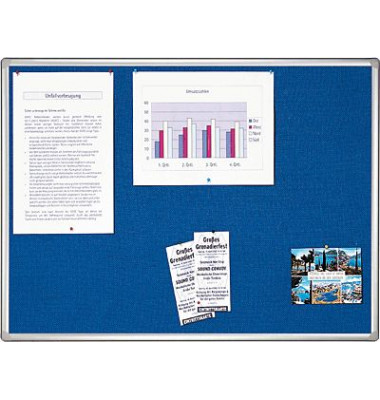 Pinnwand PRO Line PT830503, 180x120cm, Filz, Aluminiumrahmen, blau