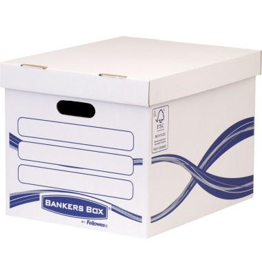 Archivbox Basic Standard 4460801, weiß/blau, Recyclingkarton
