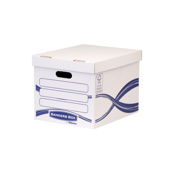 0043859659296 - Archivbox Bankers Box Basic 4460801 A4 weiß blau Recyclingkarton 0043859659296 Fellowes