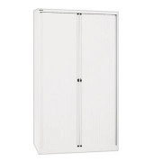 Aktenschrank EuroTambours™ PLUS ET412194SPWW696, Kunststoff/Stahl abschließbar, 5 OH, 120 x 198 x 43 cm, weiß