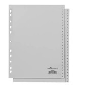 Kunststoffregister 650410, 1 bis 52, A4, 120&micro;m, graue Taben, 52-teilig