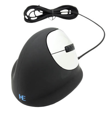 Vertikalmaus Ergo Vertical Mouse rechts RGOHE, 5 Tasten, mit Kabel USB, Rechtsh., ergonomisch, optisch, schwarz, grau