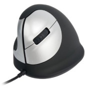 Vertikalmaus Ergo Vertical Mouse links RGOHELE, 5 Tasten, mit Kabel USB, Linkshänder, ergonomisch, optisch, schwarz grau