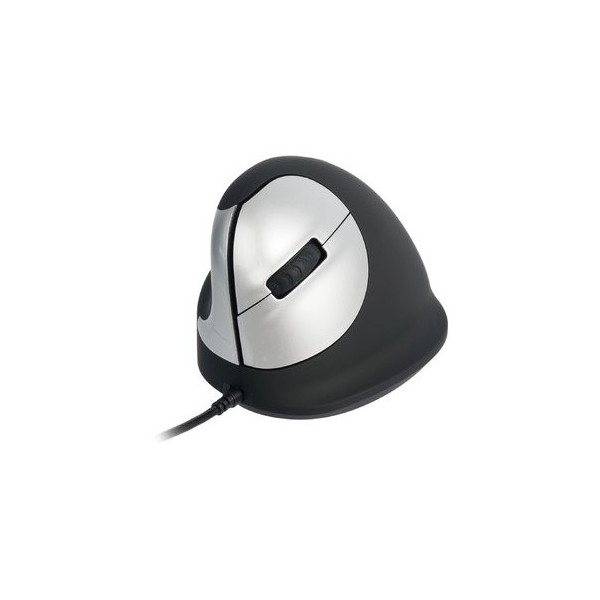 8719274490456 - Vertikalmaus Ergo Vertical Mouse links RGOHELE 5 Tasten mit Kabel USB Linkshänder ergonomisch optisch schwarz grau 8719274