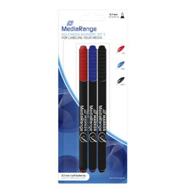 CD-Marker MR701, Pack, 3-farbig sortiert, 0,7mm Rundspitze