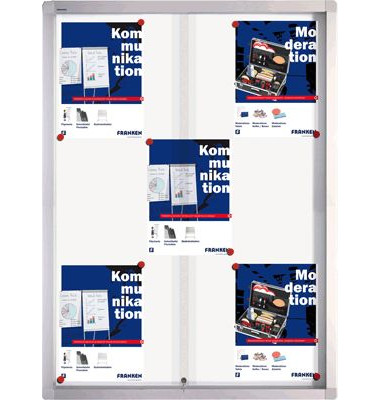 Schaukasten PRO SK6109, 9xA4, silber/wei&szlig;, magnetisch