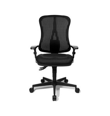 B&uuml;rostuhl Head Point SY, schwarz / schwarz, mit Armlehnen, bis 110kg, ohne Kopfst&uuml;tze
