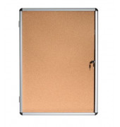 Schaukasten ENCLORE VT620101150, 6xA4, braun/silber, Kork, pinnbar