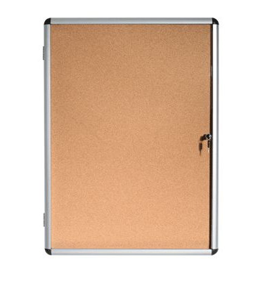 Schaukasten ENCLORE VT620101150, 6xA4, braun/silber, Kork, pinnbar