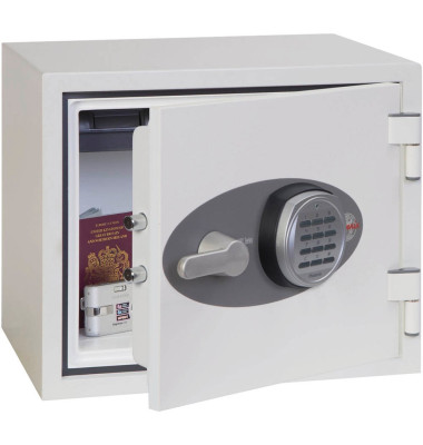 Feuerschutztresor FS1281E Titan II 19 l 30kg signalweiß mit Elektronikschloss Stahl