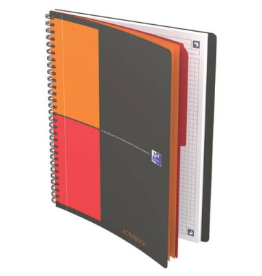 Notizbuch 400080786, farbig sortiert, B5, kariert, 90g, 80 Blatt / 160 Seiten