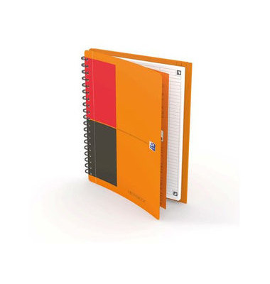 Collegeblock 400080789 Meetingbook Connect, liniert / liniert Rand beidseitig , B5, 80g, orange, 80 Blatt