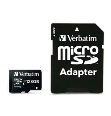 Speicherkarte 44085, Micro-SDXC, mit SD-Adapter, Class 10, bis 90 MB/s, 128 GB