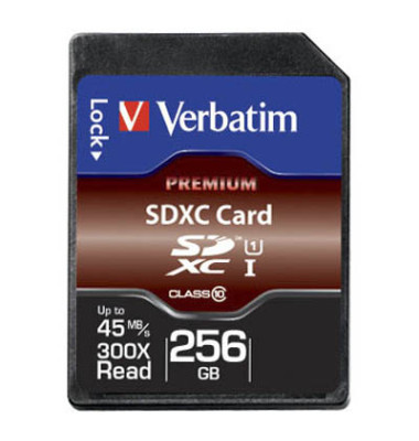 Speicherkarte Premium 44026, SDXC, Class 10, bis 90 MB/s, 256 GB