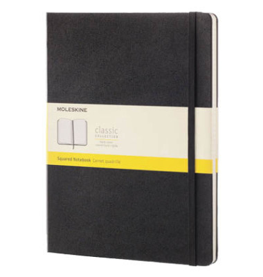 Notizbuch 895292, Classic Collection fester Einband, schwarz, A4, kariert, 70g, 96 Blatt / 192 Seiten